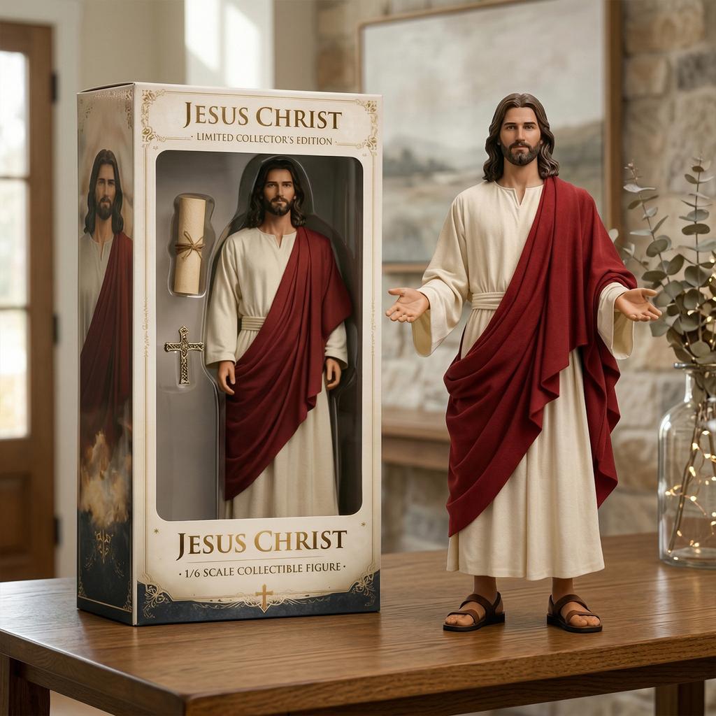 Jesus Christ Statue with Open Arms 1/6 Scale Figure Hand Painted Jesus Christ Figurine for Home Decor Religious Gifts Collection