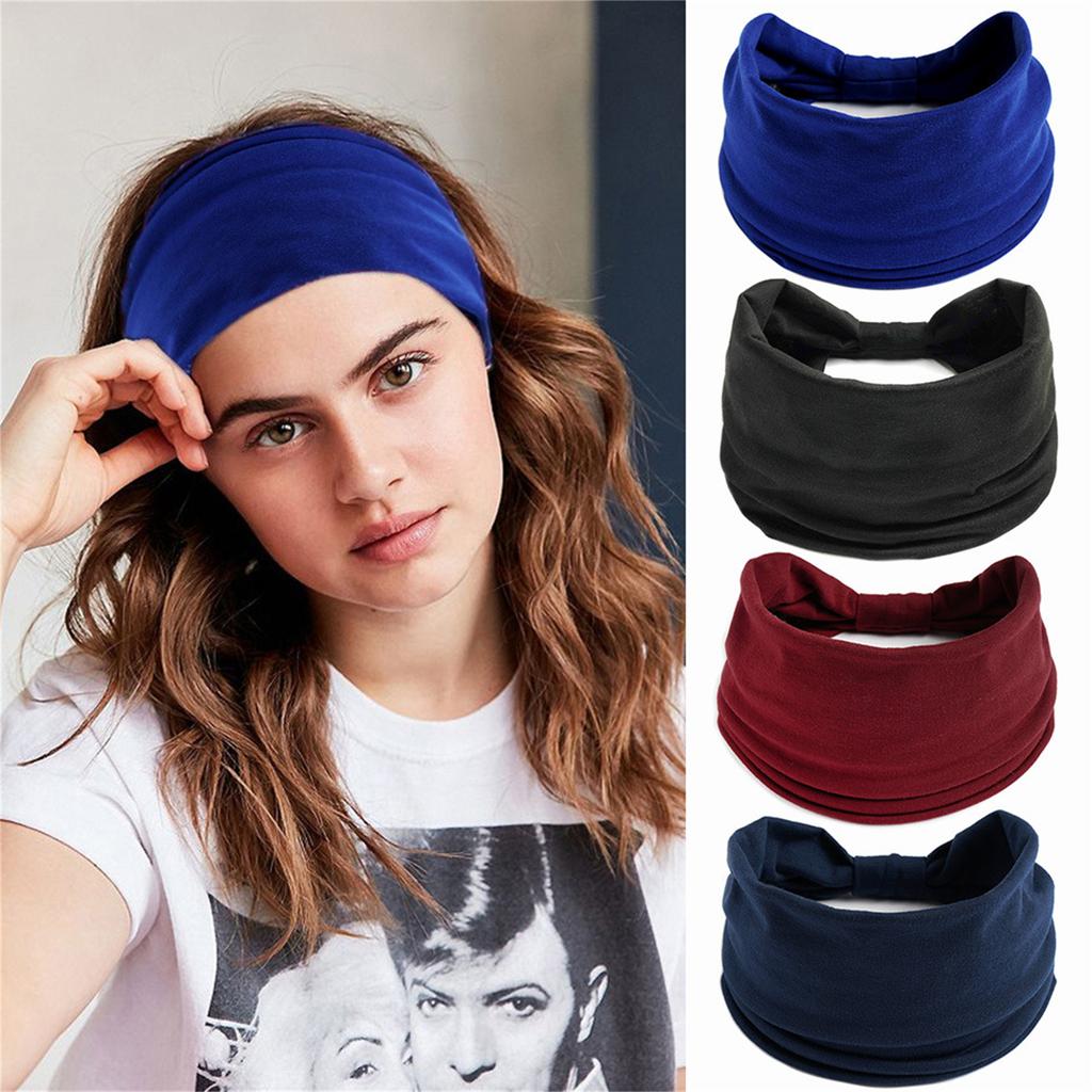 Unisex Solid Color Shape Headbands Elastic Makeup Headband Stretch Soft Yoga Sports Washing Face Hair Holders Non Slip