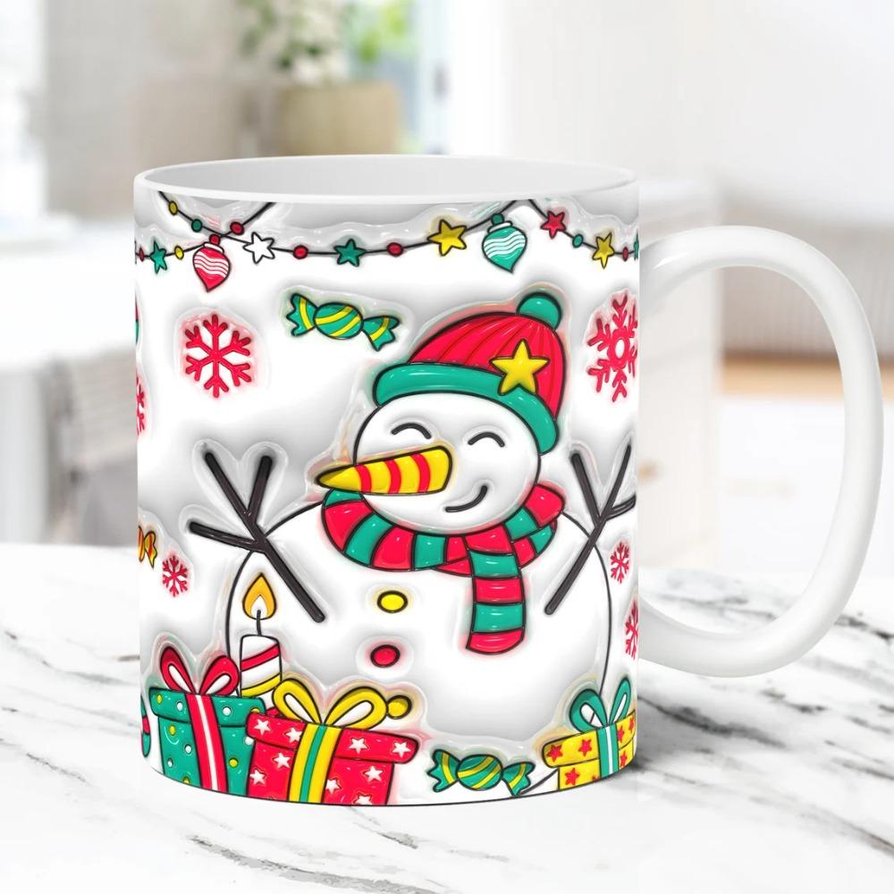 Christmas snowman ceramic coffee mug tea cup