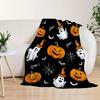 1PC Halloween Throw Blanket Pumpkin Skull Bats Witch Black cats Thin Blanket Gifts for Couch Bed Car Home Camping all season use