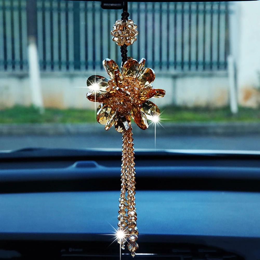 Car Beautiful Rear View Mirror Hanging Ornaments Auto Crystal Pendant Decoration Styling Accessories