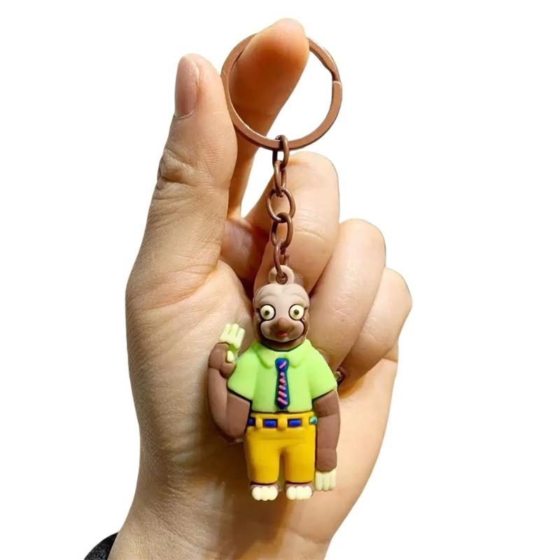 Nový 6ks roztomilý přívěsek na klíče se zoo z PVC kreslená postavička judy nick náčelník bogo přívěsek na klíče závěsný pár taška dekorace festivalový dárek