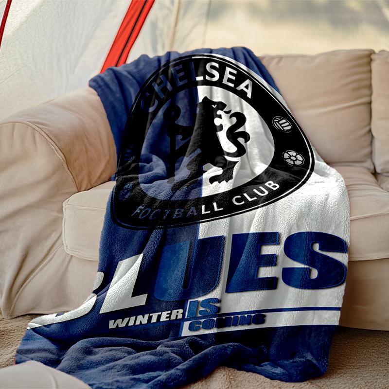 1 Stück Gemütliche Chelsea FC Decke, Leichte & Strapazierfähige Druckdecke, Perfekt für Zuhause, Sofa, Bett, Picknick, Reisen, Büro