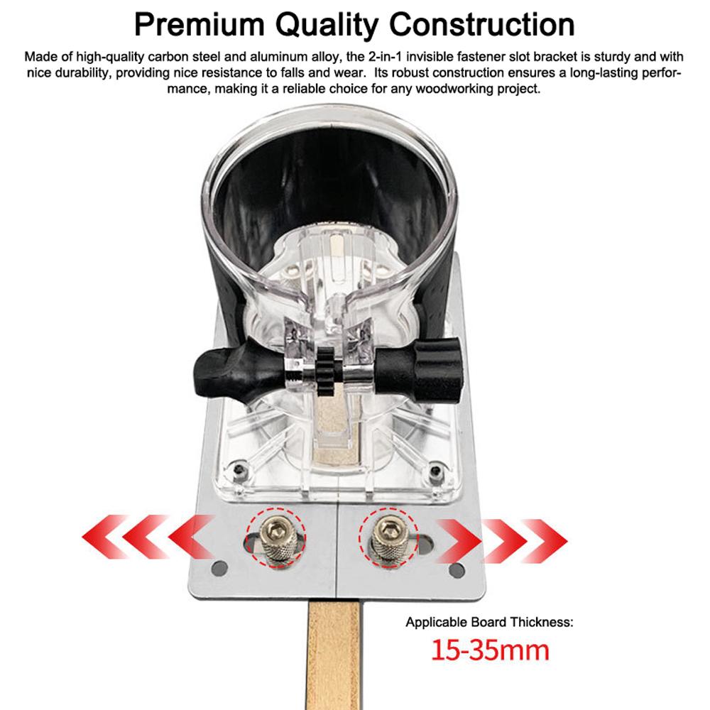 

2 in 1 Invisible Fastener Slotting Bracket Woodworking Router Base 65mm Trimming Machine Base Slotting Guide Locator