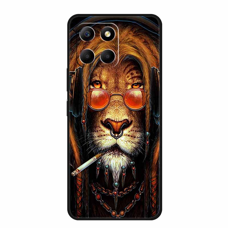 Soft Silicone Covers For Honor X8 5G Case x8 X8A 4G Wolf Lion TPU Back Covers For Huawei Honor X8 Phone Cases HonorX8A Coque Bag