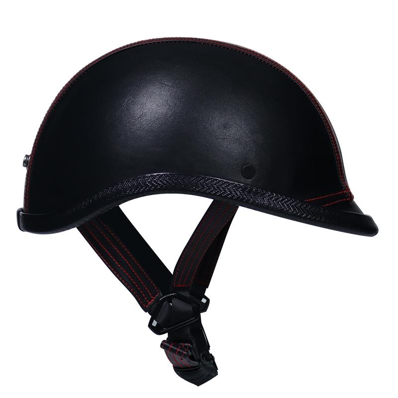 Motorcycle Helmet Vintage Black Half Helmet 54-60cm Retro Motorcycle Helmets Shell Helm Matte Motorcycle Protection