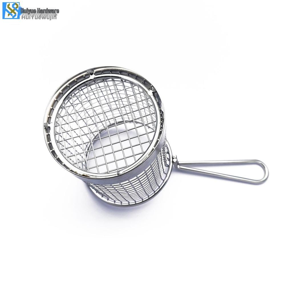 Stainless Steel Frying Basket with Skimmer, Sieve & Hook for French Fries, Fried Chicken, and Bread.