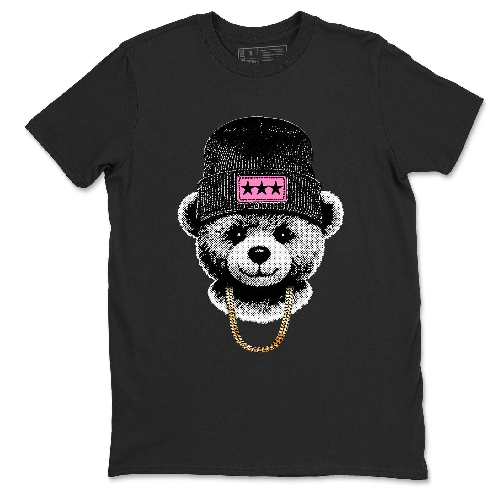 Gangster Teddy graphic Tee. Perfect as a Valentine’s Day gift. 4s Pink Thunder XL