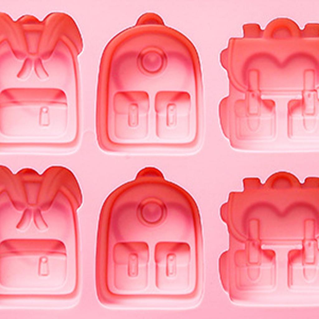 Silicone Mold 6 Cavity Backpack Silicone Candy Molds for Chocolate Candy Cupcake Topper Decorating Silicone Molds Baking Molds