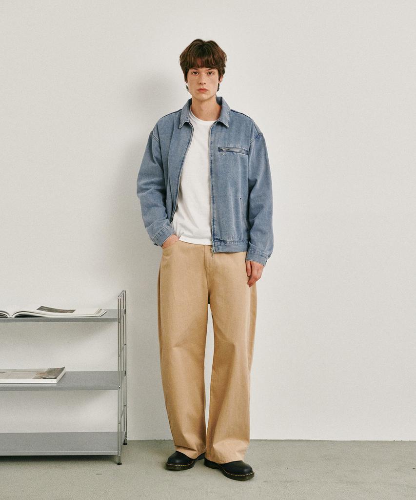 GLW Cotton Curved Pants Beige
