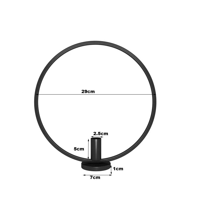 Nordic Round Candle Stand Simple Black Iron Metal Candlestick Tea Light Candle Holder Home Table Candlelight Dinner Decoration