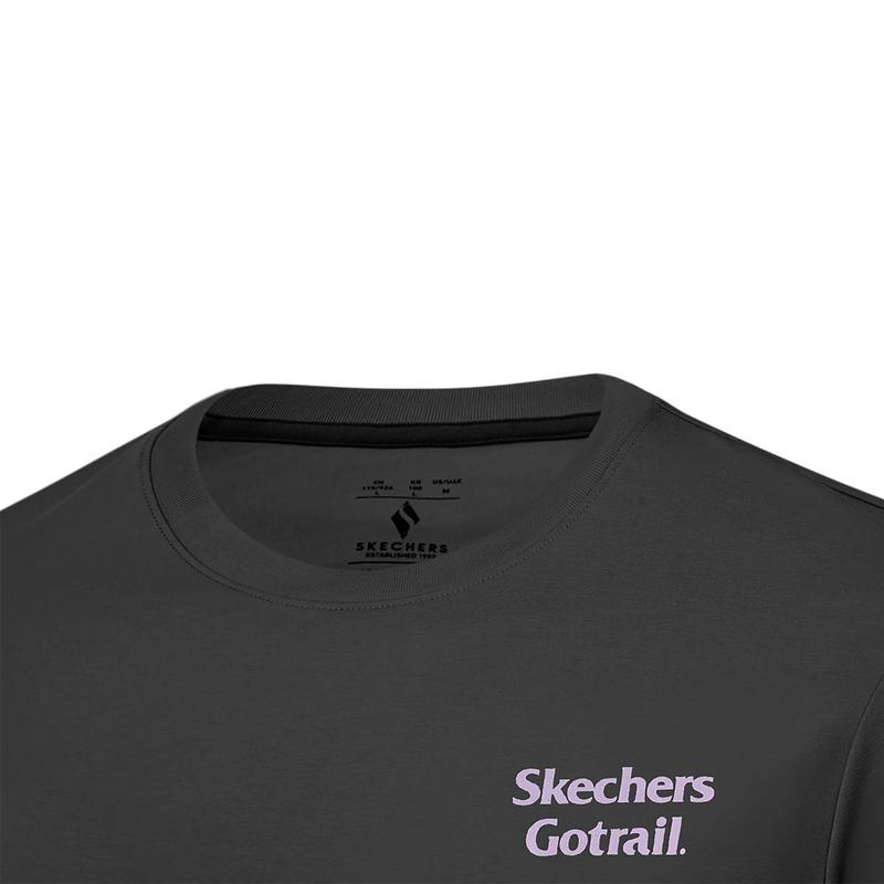 Skechers Comfortable Trendy Minimalist Versatile Solid Color Breathable Logo Short Sleeve T-Shirt Men Tops Carbon-Black P225M070-0018
