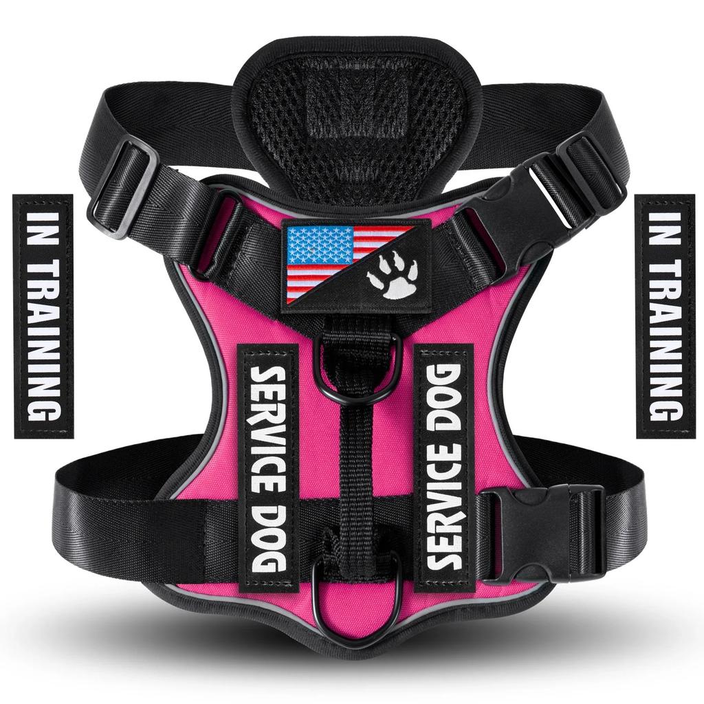 Service Dog Harness, Reflective Dog Vest Harness, Adjustable Soft Oxford Pet Harness, Inner Layer Mesh, Easy To Control for Dogs