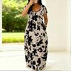 Women Loose Fitting Round Neck Dress Short Sleeve Plus Size Apparel For Summer Casual Daily Activities