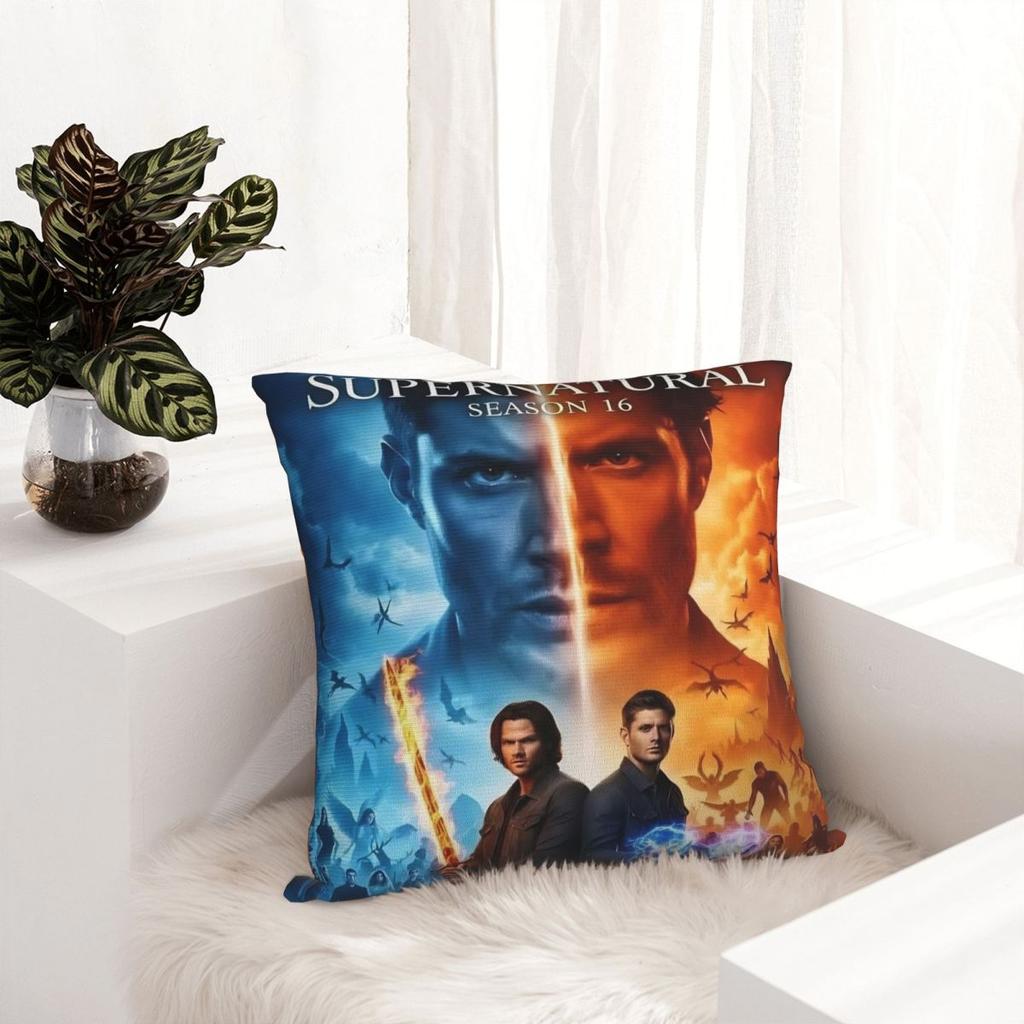 Pillow Cover Dean Winchester Supernatural Television Cushion Cover Novelty Pillow Case For Sofa Bedroom Home Decor Pillowcases