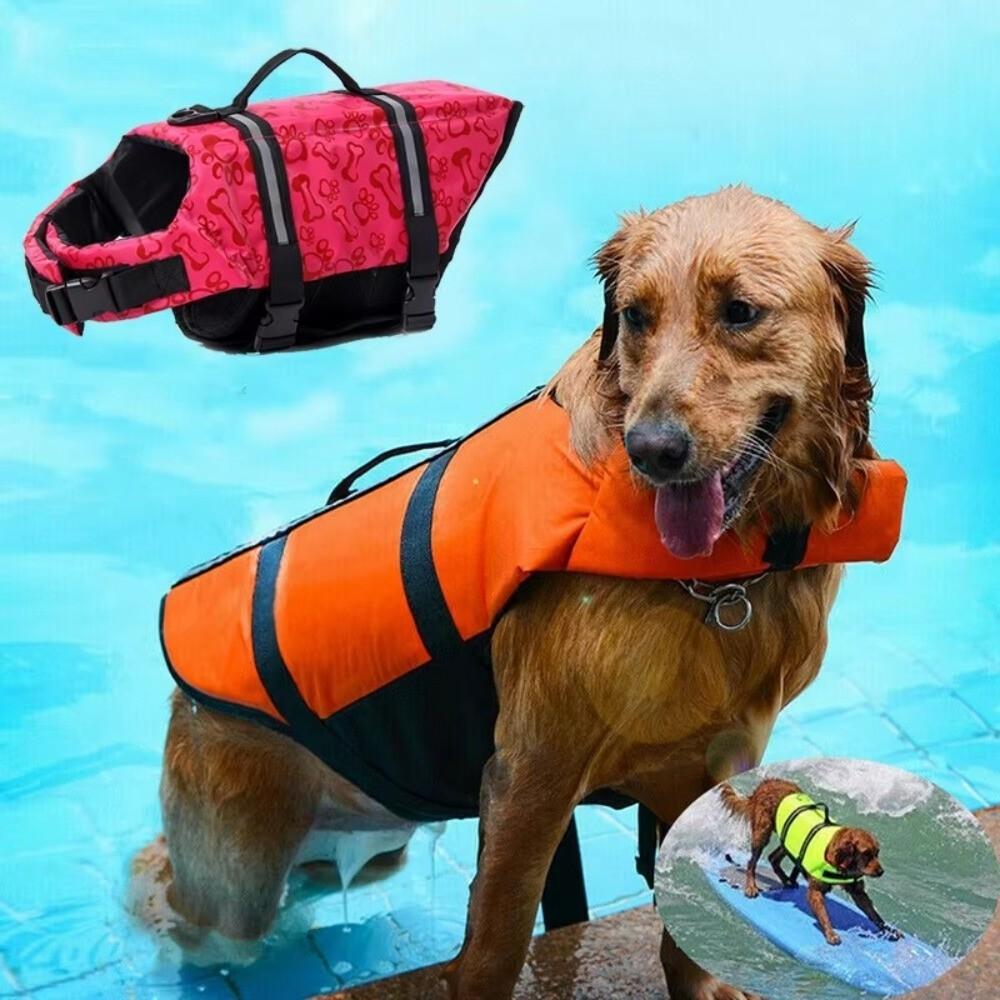 Adjustable Dog Life Jacket High Buoyancy Puppy Swimwear Dog Supplies Safety Swimming Suit  Beach