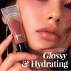 Transparency Lip Glaze, High Shine Mirror Lip Gloss, Highly Pigmented Moisturizing Tinted Lip Glow Oil, Long Lasting Waterproof Liquid Lipstick