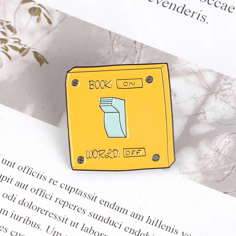 Geometric Creative Yellow Cartoon Switch Socket Brooch For Unique Accessories Style