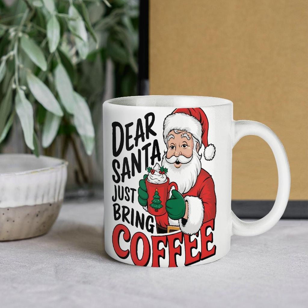 1pc 11oz Blank Ceramic Mug, Double-sided Printed Drink Cup, Smooth White Coat, Stable Base, Functional Ceramic Mug for Everyday Usage