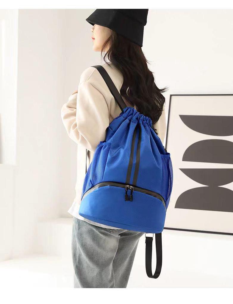 Sportbeutel mit Kordelzug und Nass- und Trockenfächern für Basketball, Fußball, Schwimmen - Unisex Leichter Rucksack