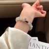 Handmade Gray Moonstone Crystal Bracelet With Agarwood Bead New Chinese Style Zen Womens Single Circle