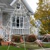 5M/7M Halloween Triangle Spider Web Extra Large Giant Spider Web Scary Lawn Spider Web Indoor