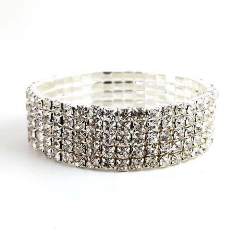 Europe and the United States  Bracelet, Simple INS Style Girl Row Bracelet Female 8 Row Diamond Shiny Combination