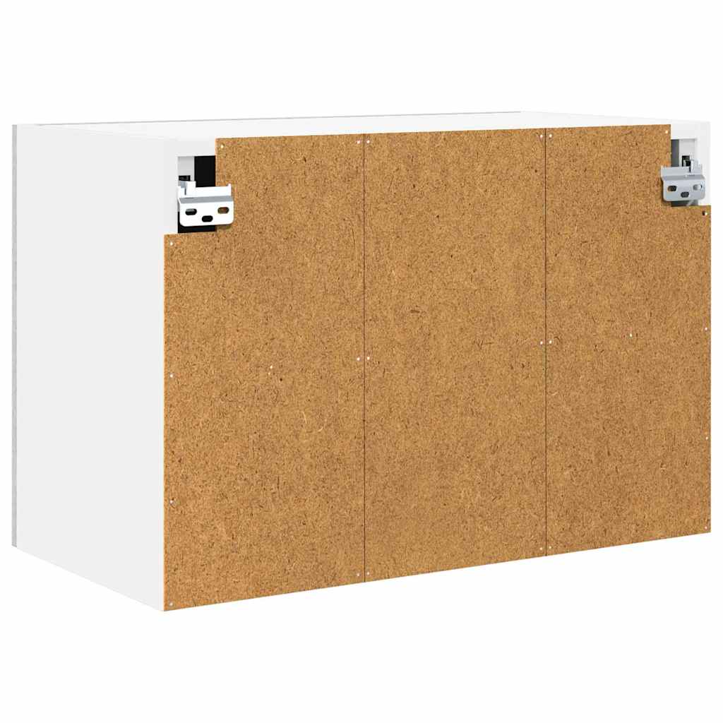 Wall Mounted Cabinet with Door 2 pcs Concrete Grey and White 60 x 31 x 40 cm