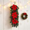 Ghirlande Appese di Natale Rami di Pino Artificiali Stella di Natale Bacche Pigne Per Decorazione Porta Parete Camino Ghirlande di Natale