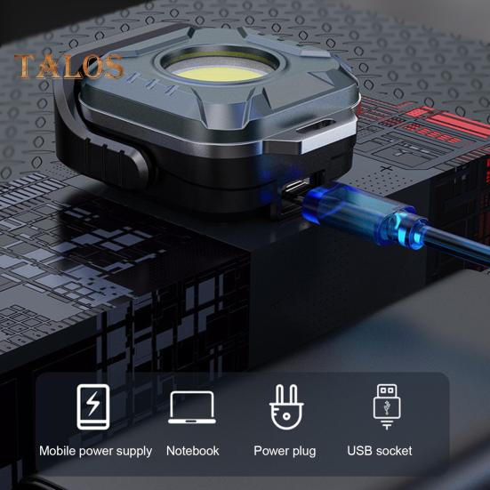 Mini Work Light Magnetic 6 Modes 4 Color Temperature Adjustable USB Rechargeable Outdoor Camping Hiking Hanging Lamp Emergency Repair Light