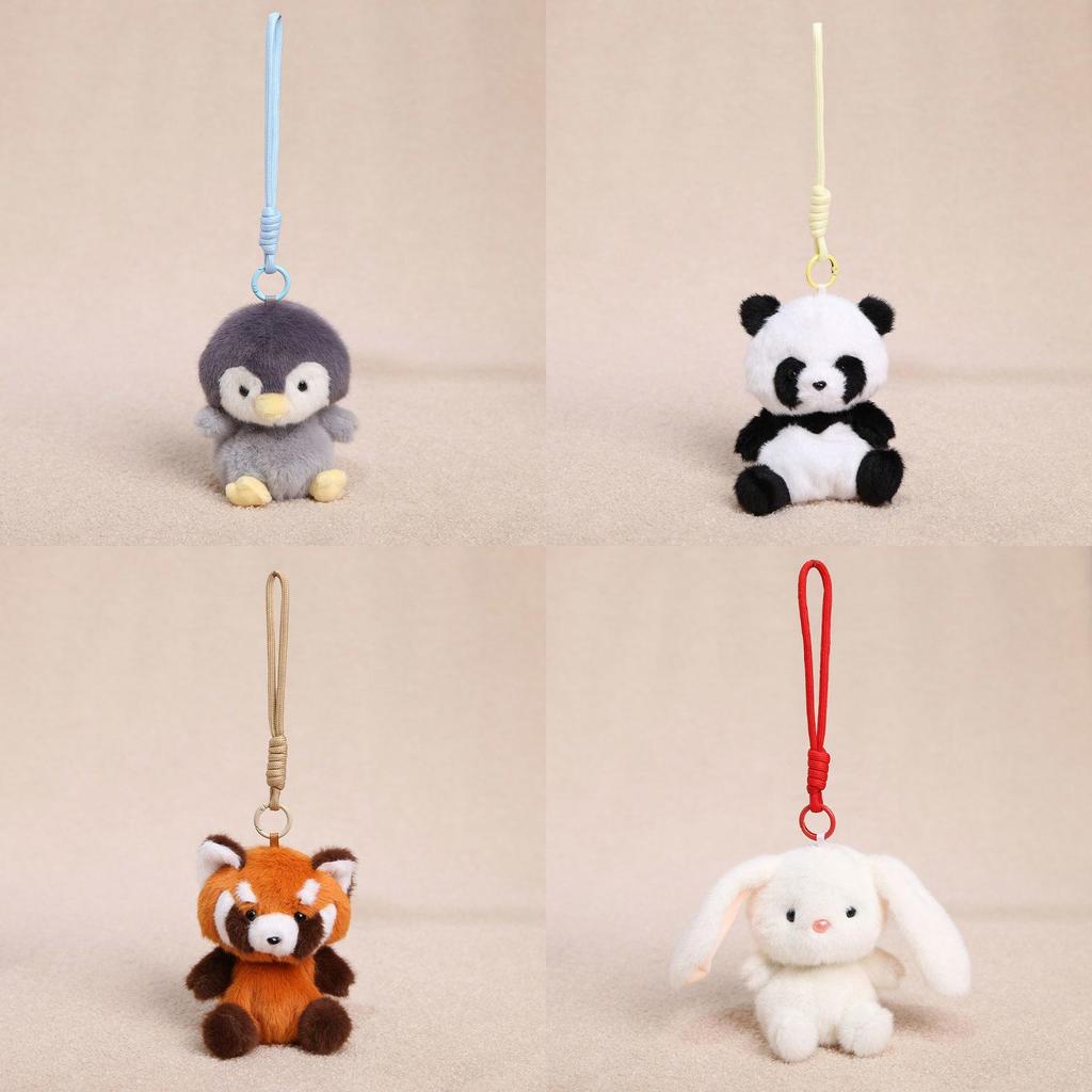 Plush Animal Keychain For Girls With Short Pile Fabric And Hanging Strap For Bags And Keys