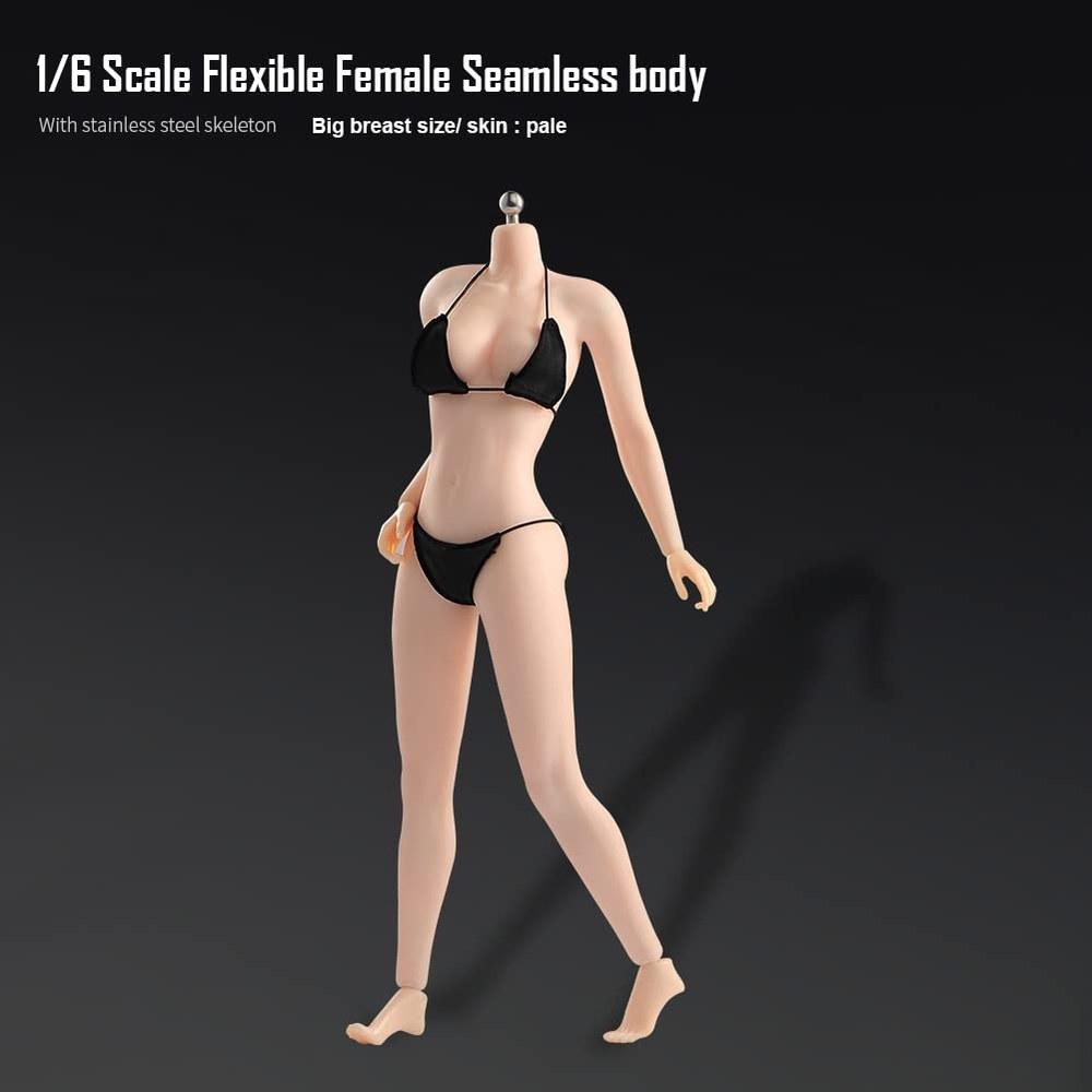 Fremego 1/6 Scale Female Action Body Steel Frame Super Flexible Seamless Large Bust 12-Inch Doll