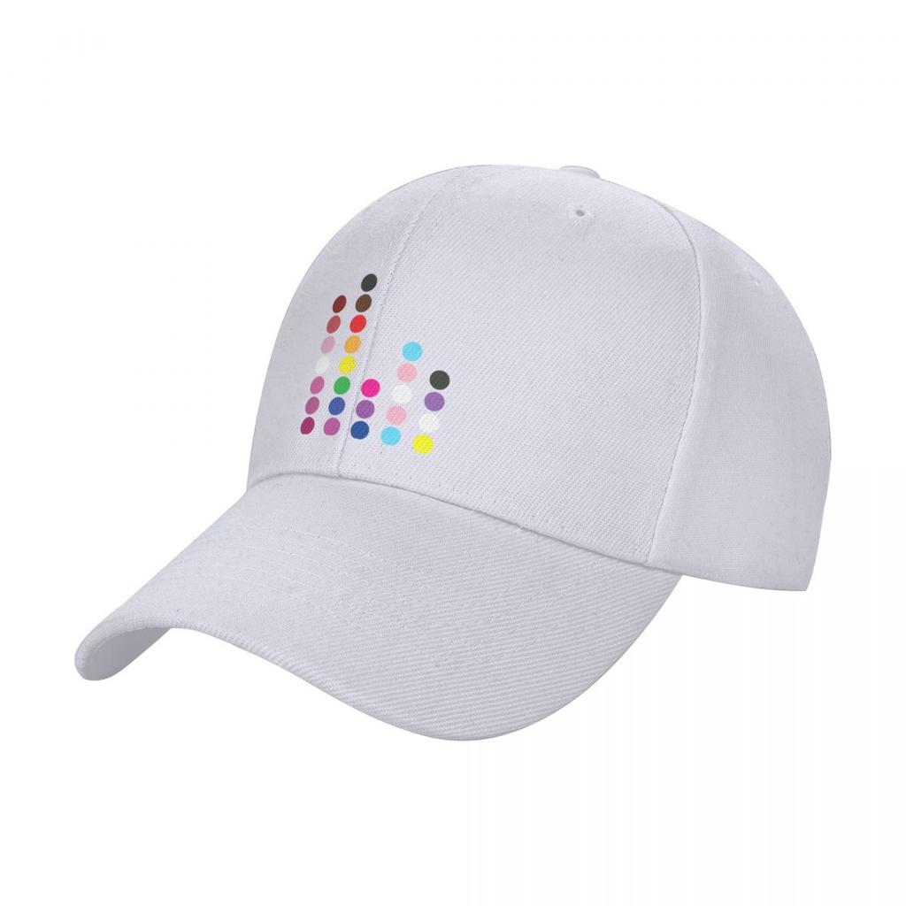 LGBTQ Pride Dots Subtle Minimalist LGBTQ Pride Flag Colors Baseball Cap designer cap Wild Ball Hat Designer Man Women's