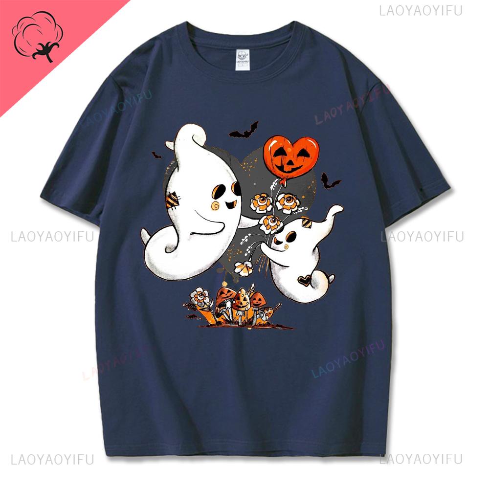 Halloween Familj Matchande T-shirts Söta Spöklika Halloween Party T-shirts Pumpatryck Kortärmade Kläder Mode Trend T-shirts