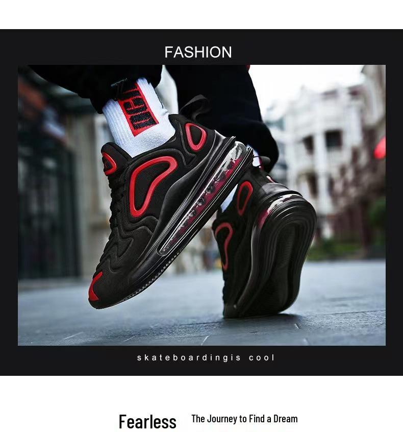 Men's Spring Air Cushion Running Shoes - Mesh Low-Top, Trendy Thick-Soled Casual Sports Sneakers