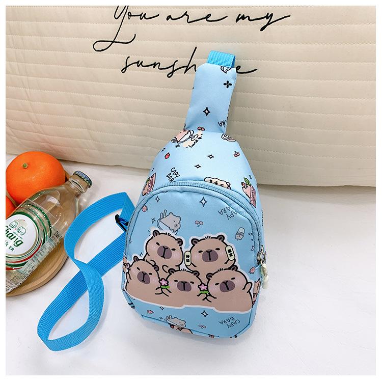 School Bag Kapibara Breast Bag, Baby Boy and Girl Mini Bag, Shoulder Crossbody Change Backpack