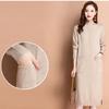 Autumn Winter Women's Half Turtleneck Knit Dress Slim Fit Solid Color Pullover Long Sweater Dress