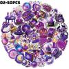 50Pcs/Set Purple Magic Planet PET Clear Stickers Waterproof DIY Fashion Decals Journal Stickers (2 Styles)