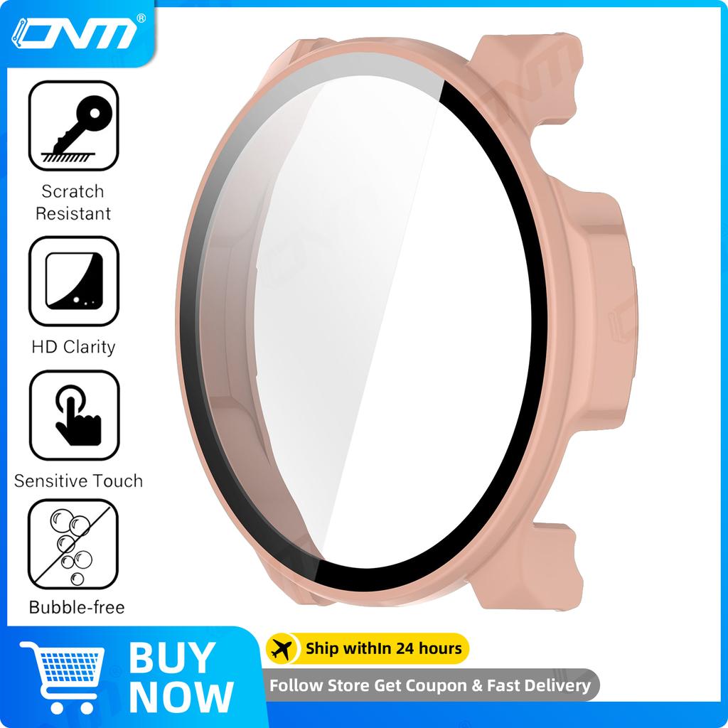 Vidrio+Funda para Amazfit Balance 2 Protector de Pantalla de Vidrio Templado y Parachoques Protector de PC Duro para Accesorios de Amazfit Balance2