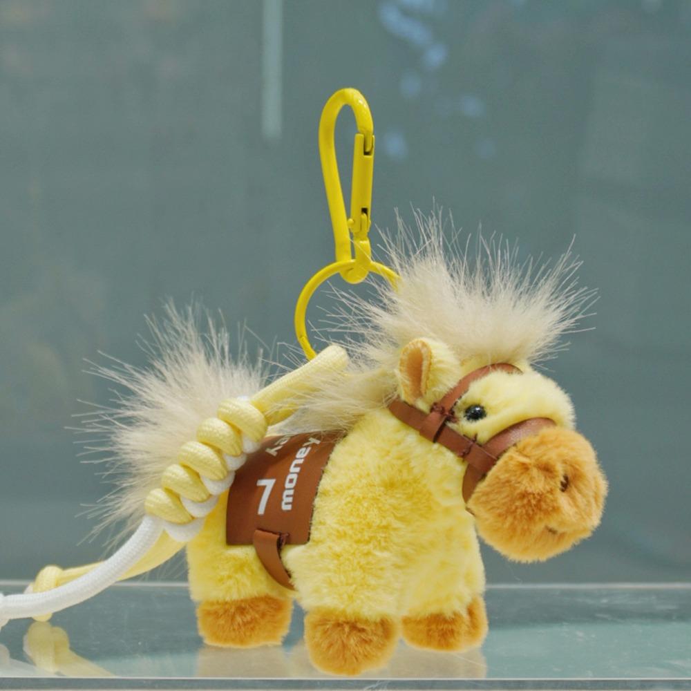 

Пушистый плюшевый брелок в виде лошадки, креативный плюшевый кулон в виде куклы-лошадки, мультяшная кукла-конь, китайский Новый год жёлтый