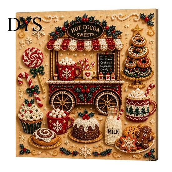 Artistic Leisure Activity DIY Christmas Pearl Painting Kit, Handmade Decorative Art Craft for Unique Holiday Desk Decoration Home Decor, Funny