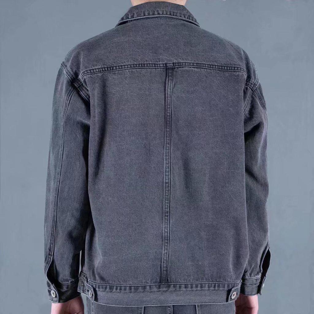 Men's Windproof Thick Velvet Denim Jacket - Winter Wear-Resistant and Loose Fit