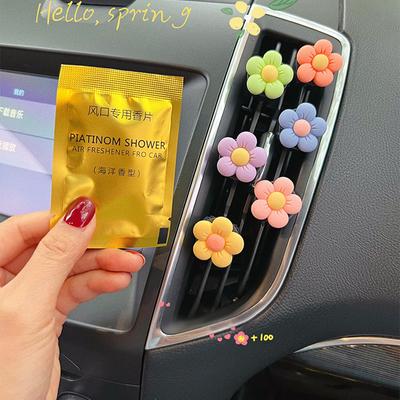 Neuer Blumenduft-Clip Auto Luftauslass Deko Innenraum Lufterfrischer Lüftungsschlitz Bunt Flora Aromatherapie Dekoration Zubehör