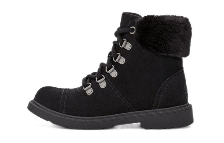 UGG Kids Shearling-lined Lace-up Boots 1123622K-BLKS 33.5