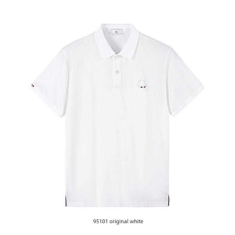 American Casual Embroidery Lapel Knitted Light Luxury Polo Shirt Men's Short Sleeve Summer Collar T-shirt Foreign Trade Men's T-shirt