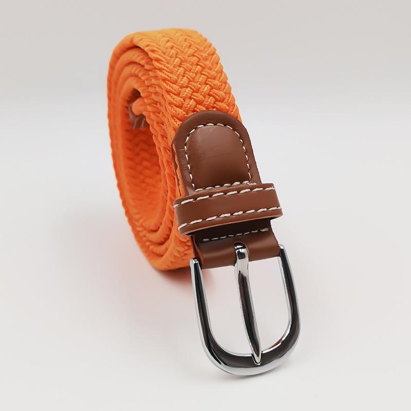 Men and Women Pin Buckle Canvas Belts, Thin Elastic Elastic Belts, Young Students Knitted Canvas Belts