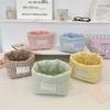 Fresh Plaid Stripe Grid Fabric Storage Basket Household Washable Decorative Bins Ins Stackable Miscellaneous Desk Storage Basket