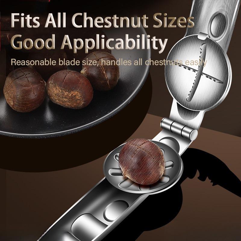 Chestnut Clip Nutcracker Opener Quick Clip Cross Chestnut Nut Cracker Chestnut Opener Stainless Steel Kitchen Tool SGGJ005