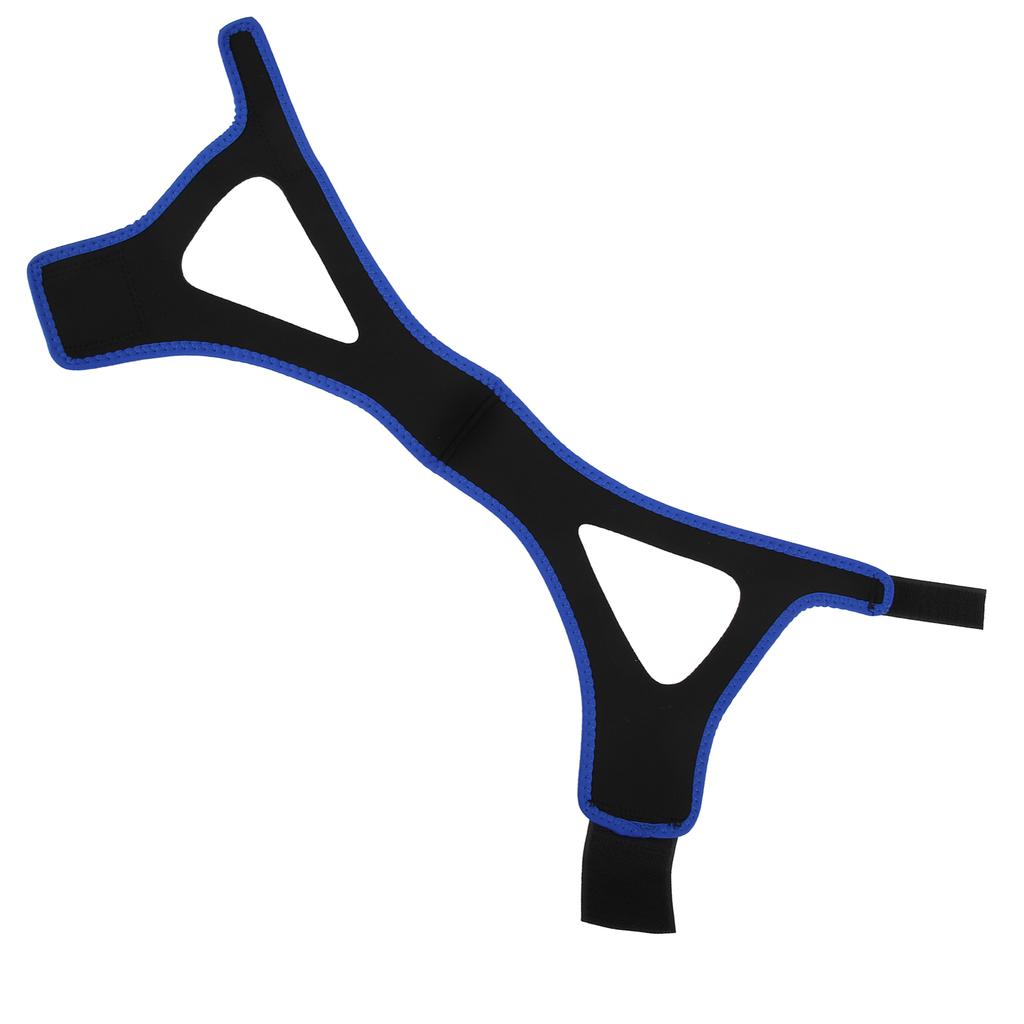 AntiSnoring Chin Strap Adjustable Breathable Stop Snoring Strap Jaw Support Belt(Black with Blue Edge )