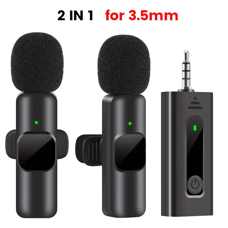 New Wireless Lavalier Microphone Portable Audio Video Recording Mini Mic for iPhone Android Live Broadcast Gaming Phone Mic